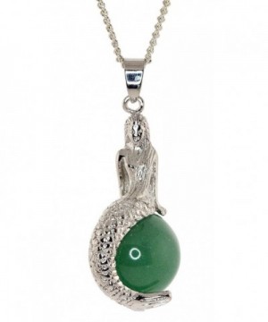 Mermaid Pendant Chain Necklace Jade