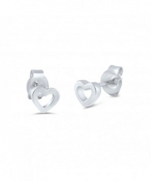 Sterling Silver Hollow Heart Earrings