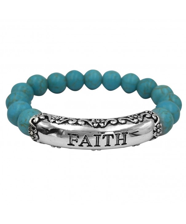 Inspirational Stretch Bracelet Imitation Turquoise