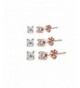 Flashed Sterling Silver Zirconia Earrings