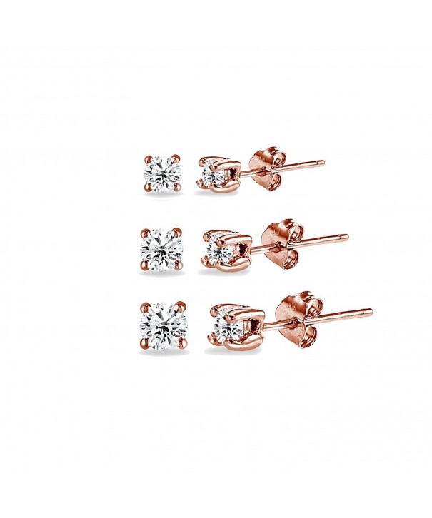 Flashed Sterling Silver Zirconia Earrings