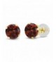 Round Garnet Yellow Womens Earrings