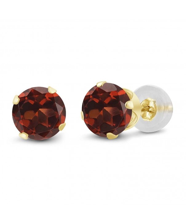 Round Garnet Yellow Womens Earrings