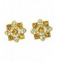 Clear Crystal Flower Stud Earrings