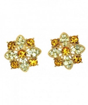 Clear Crystal Flower Stud Earrings