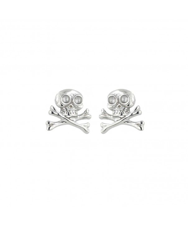 Sterling Silver Jewelry Crossbone Earrings
