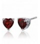 Carats Garnet Earrings Sterling Rhodium