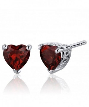 Carats Garnet Earrings Sterling Rhodium