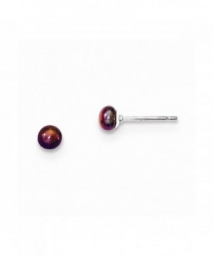 Sterling Silver Cultured Button Earrings