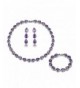 GULICX Amethyst Color Bracelet Necklace Earrings