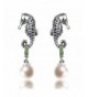 Sterling Seahorse Earrings Swarovski Crystals