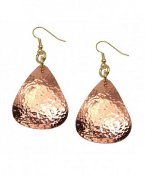 Hammered Tear Drop Copper Earrings