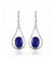 Sterling Teardrop Reconstructed Gemstone Earrings