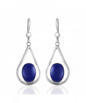 Sterling Teardrop Reconstructed Gemstone Earrings