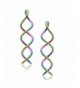 Rainbow Spiral Earrings Titanium Dangle