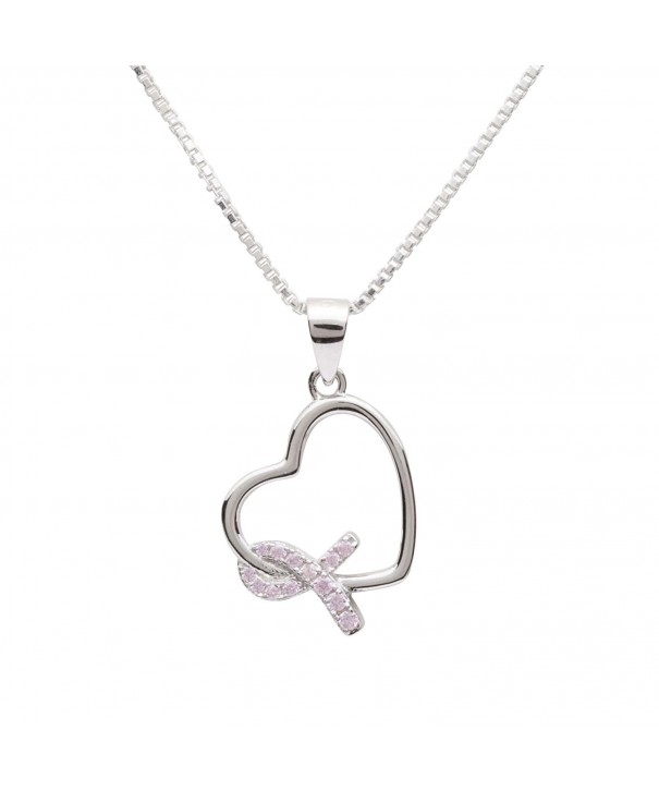Sterling Silver Heart Never Give