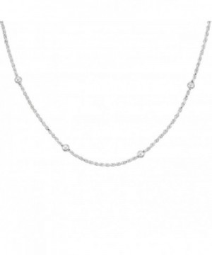 Sterling Silver Station Necklace Nickel