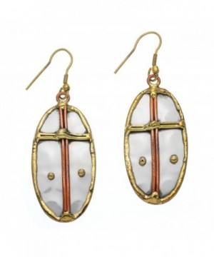 Anju Tri Tone Cross Metal Earrings