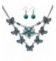 Yazilind Butterfly Dangling Turquoise Silver plated