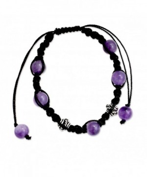 NOVICA Handmade Amethyst Shambhala Bracelet