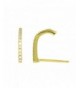 Simulated Diamond Suspender Earrings Plated