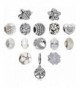 Assorted Rhinestone European Birthstone Flower White