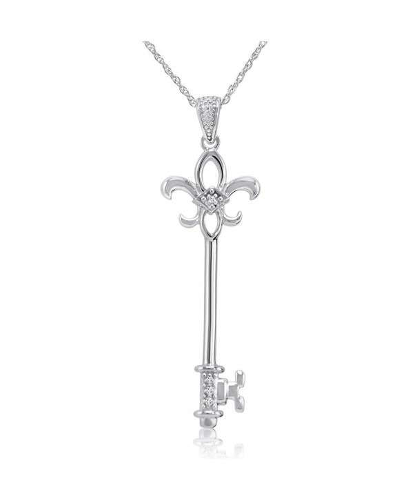 Diamond Fleur Lis Key Pendant