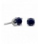Petite Round Genuine Sapphire Earrings