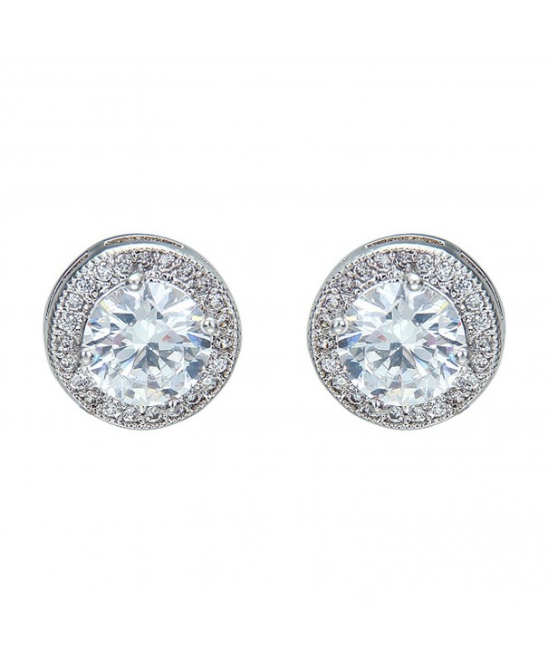 NEOWOO Earrings Silver Zirconia Crystal