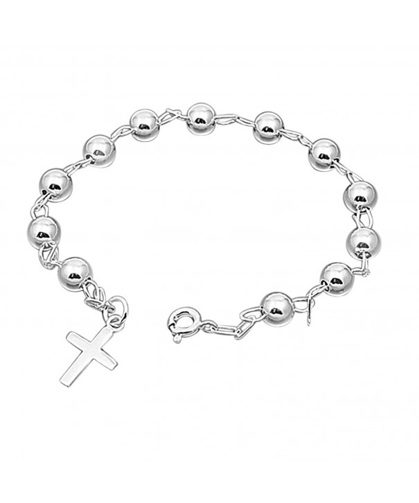 Sterling Silver Rosary Bracelet Inches