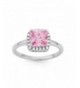 Sterling Silver Pink Square Band