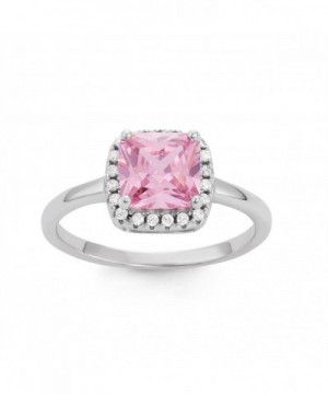 Sterling Silver Pink Square Band
