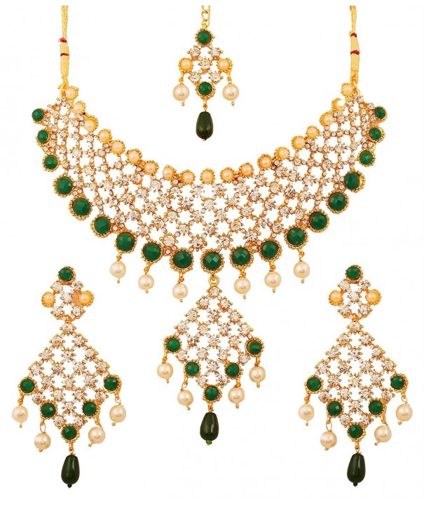 Touchstone bollywood emeralds jewelry necklace