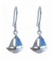 Sailboat Earrings Created Simulated Sterling