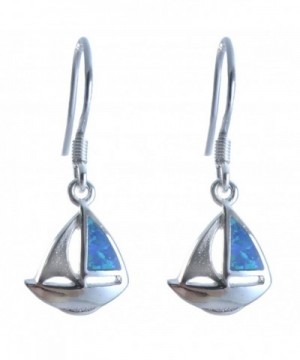 Sailboat Earrings Created Simulated Sterling