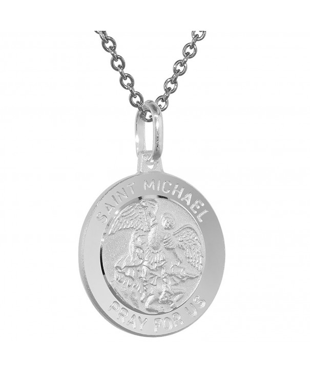 Sterling Silver Michael Medal Necklace