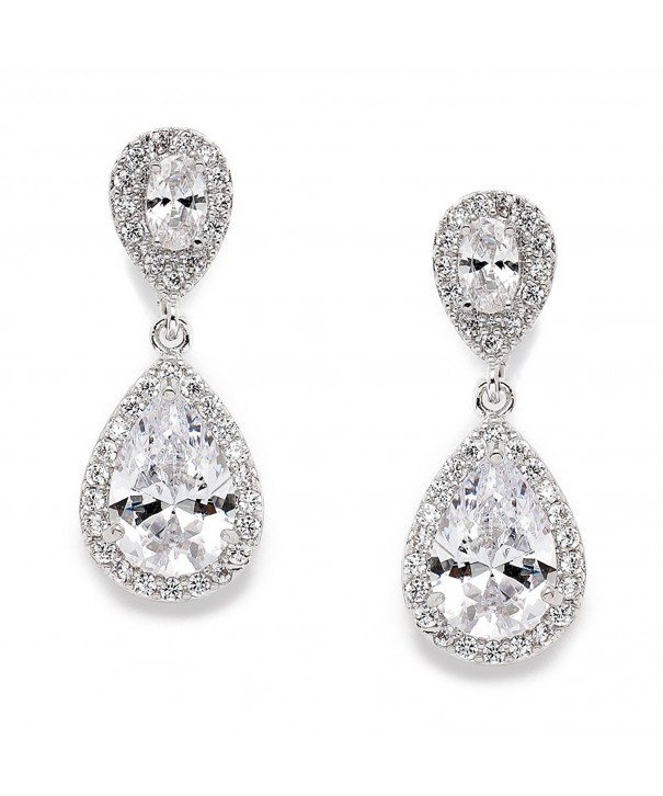 Mariell Teardrop Clip Wedding Earrings