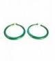 Green Hoop Earrings Round Lightweight