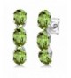 Peridot Sterling Silver 3 Stone Earrings