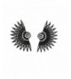 Black Deco Feather Chunky Earrings