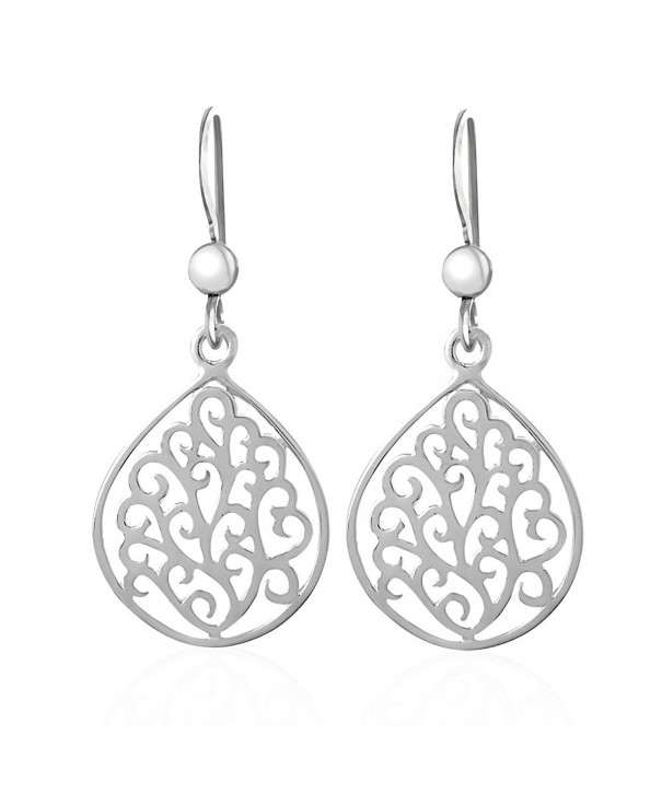 Sterling Silver Swirls Dangle Earrings