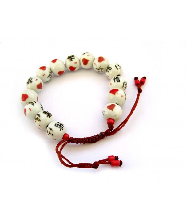 Porcelain Heart Beads Bracelet Meditation
