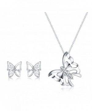 Jewelry Set Butterfly Necklace Earrings