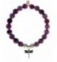 EvaDane Sugilite Gemstone Dragonfly Bracelet