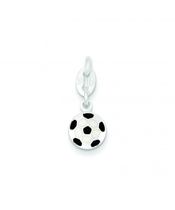 Sterling Silver Enameled Soccer Charm