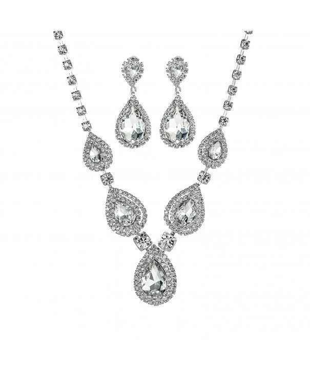 Miraculous Garden Teardrop Rhinestone Necklace