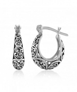 Oxidized Sterling Bali Inspired Filigree Earrings