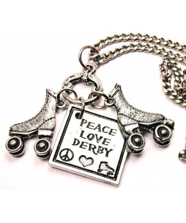 Roller Skates Pewter Fashion Necklace