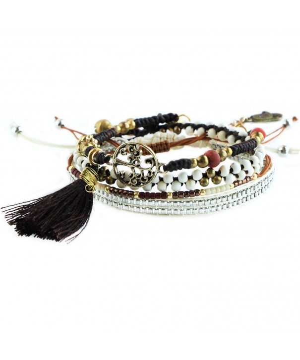 Beaded Strands Braided Bracelet Tassel