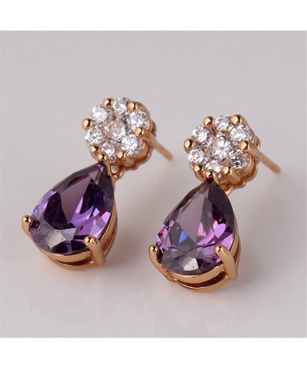 GULICX jewlery Amethyst Glitter earring